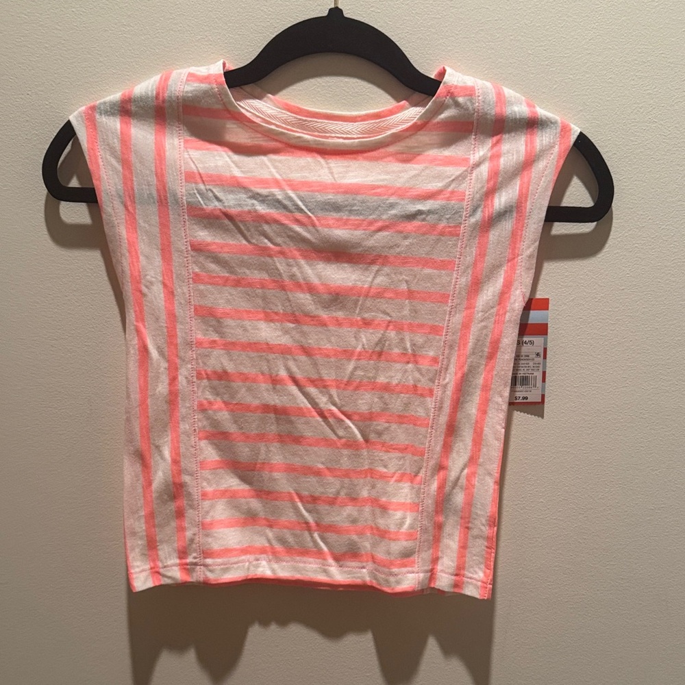 NWT Cat & Jack Pink and White Striped Tee